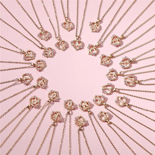 AZ Letter Flower Gold Pendant